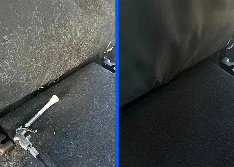Before and after car detailing